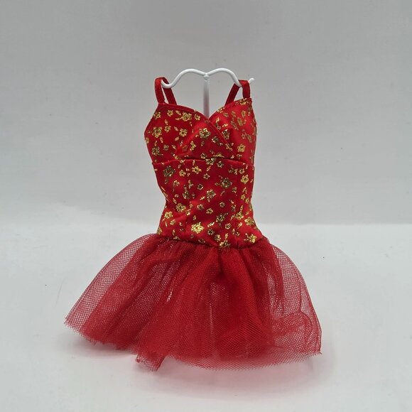 Vintage 2004 Barbie Mattel Red Ballet Star Tutu Dress With Floral Print - Picture 1 of 6